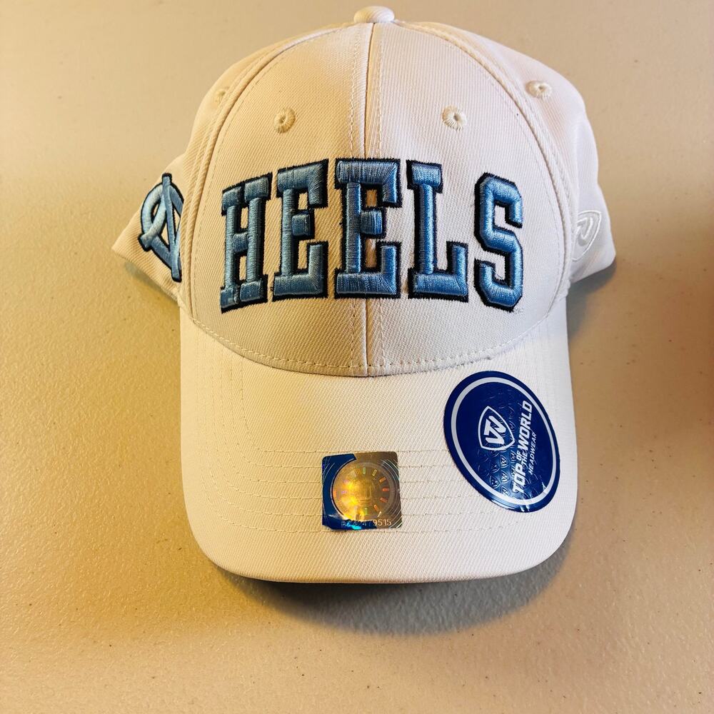 UNC Tar Heels Top of the World Hat White Carolina Blue NCAA Adjustable Cap NWT